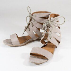 Charlotte Russe Taupe Gray Lace-Up Flat Gladiator Sandals, Women's Size 8